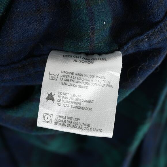 Vtg Boston Traders Shirt Mens L Green Plaid Flannel Grunge Cabincore Heritage - Picture 7 of 11